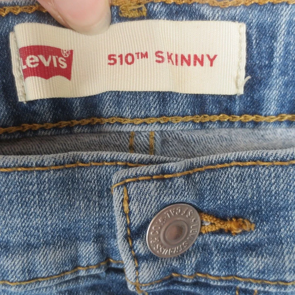 Levis 510 Jeans Girls 16 Reg (Actual 28x29) Blue Skinny Fit Stretch Light Denim